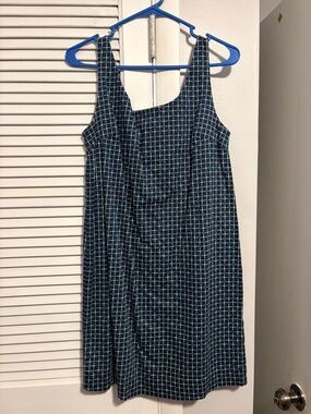 Joe Fresh Navy Dress with Green Grid Print